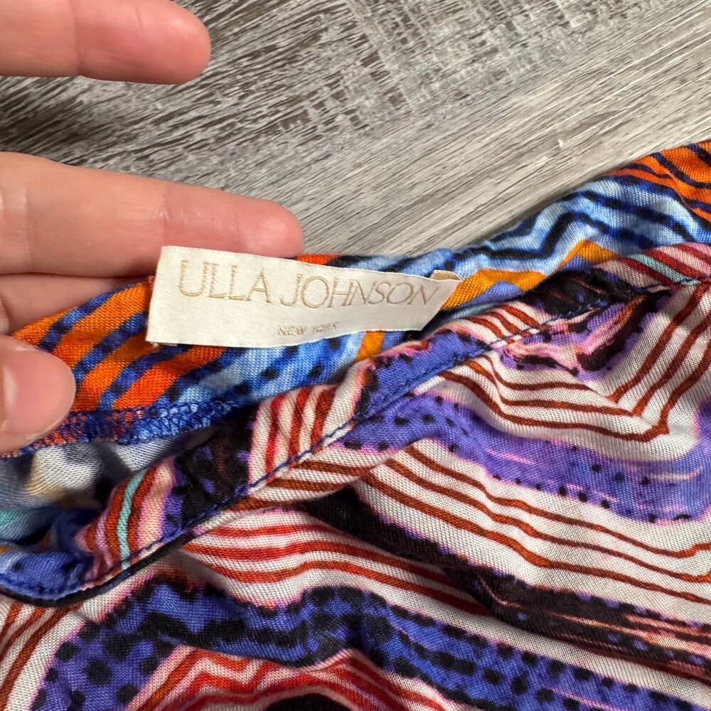 Ulla Johnson Natalia Dress Neptune Blue Midi Abstract Designer Small - Picture 7 of 11